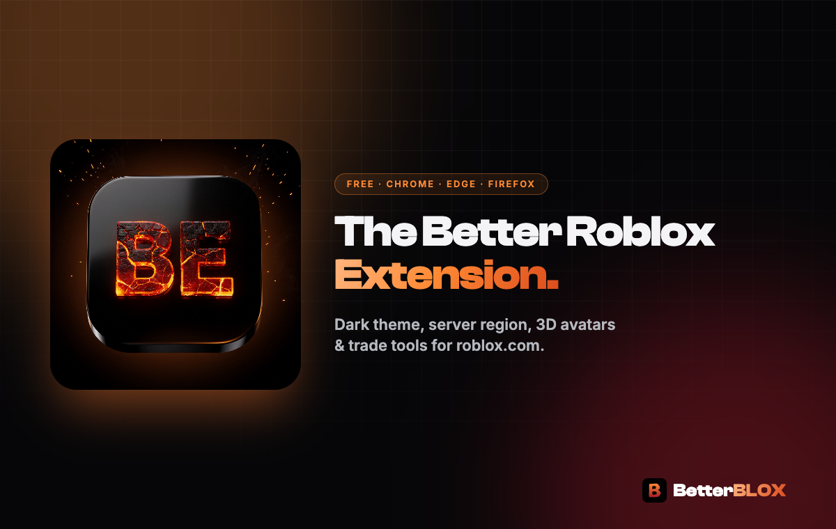 The BetterBLOX app icon beside the words "The Better Roblox Extension"