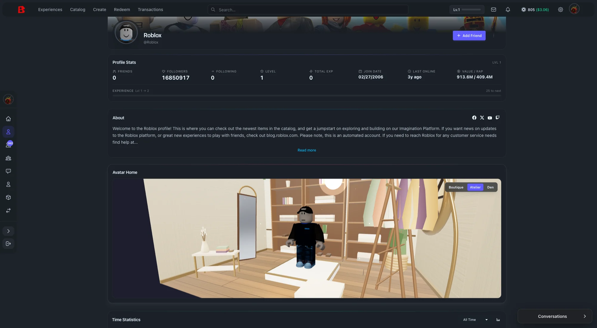 3D avatar & outfit previews
